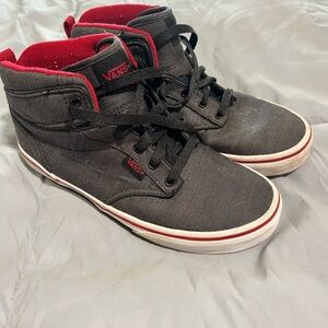 Vans Charcoal and Crimson High-Tops